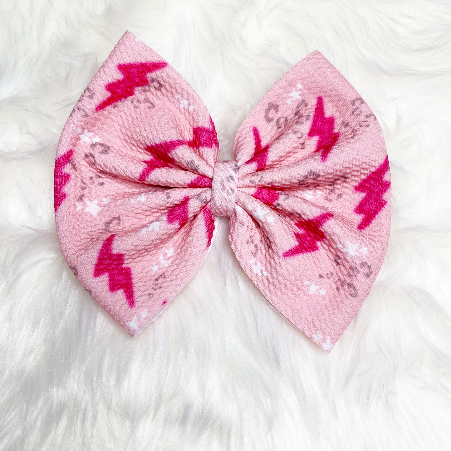 Pink Thunderbolt Hair Bow